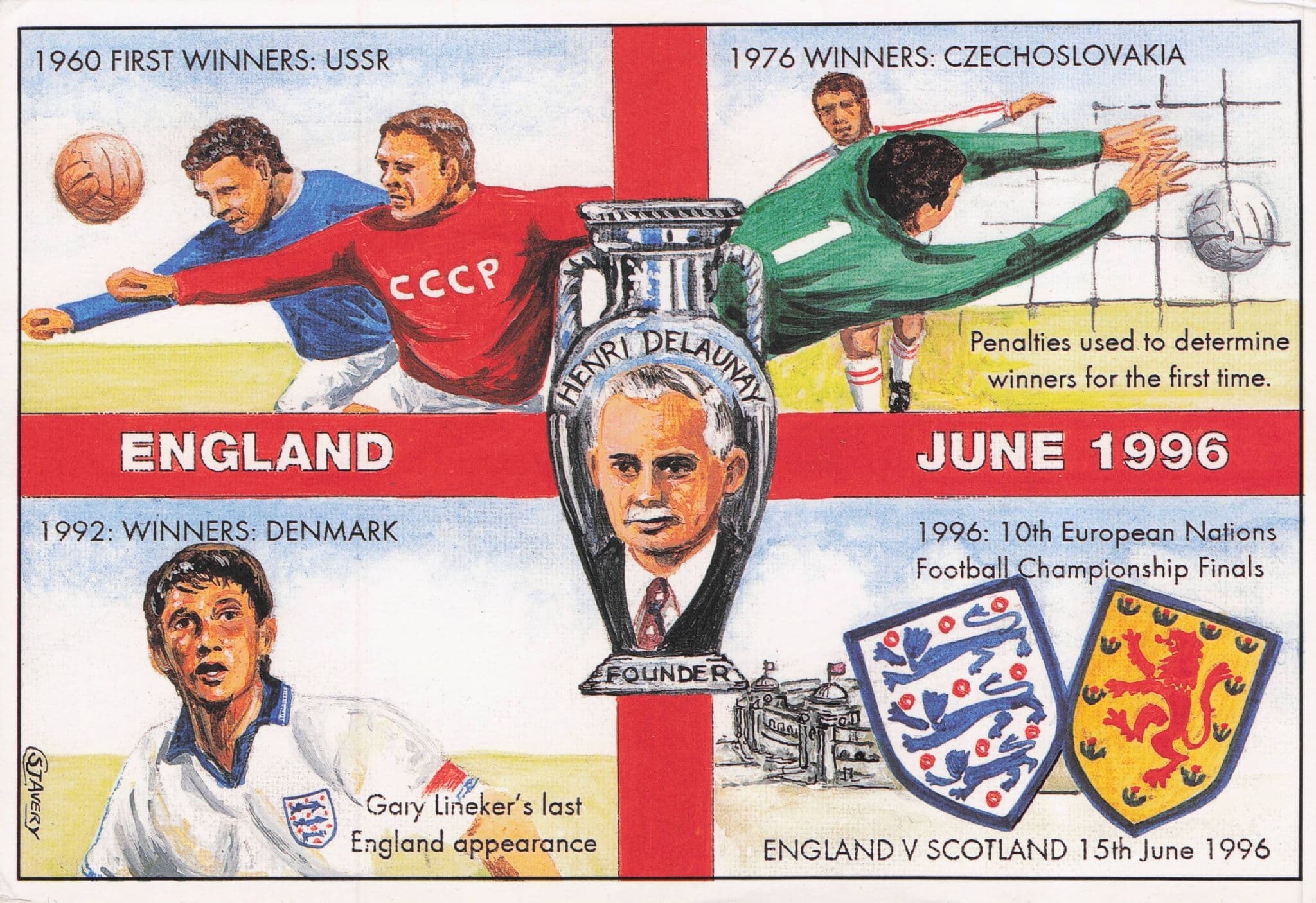 England June 1996 Football European Championship Gary Lineker Postcard