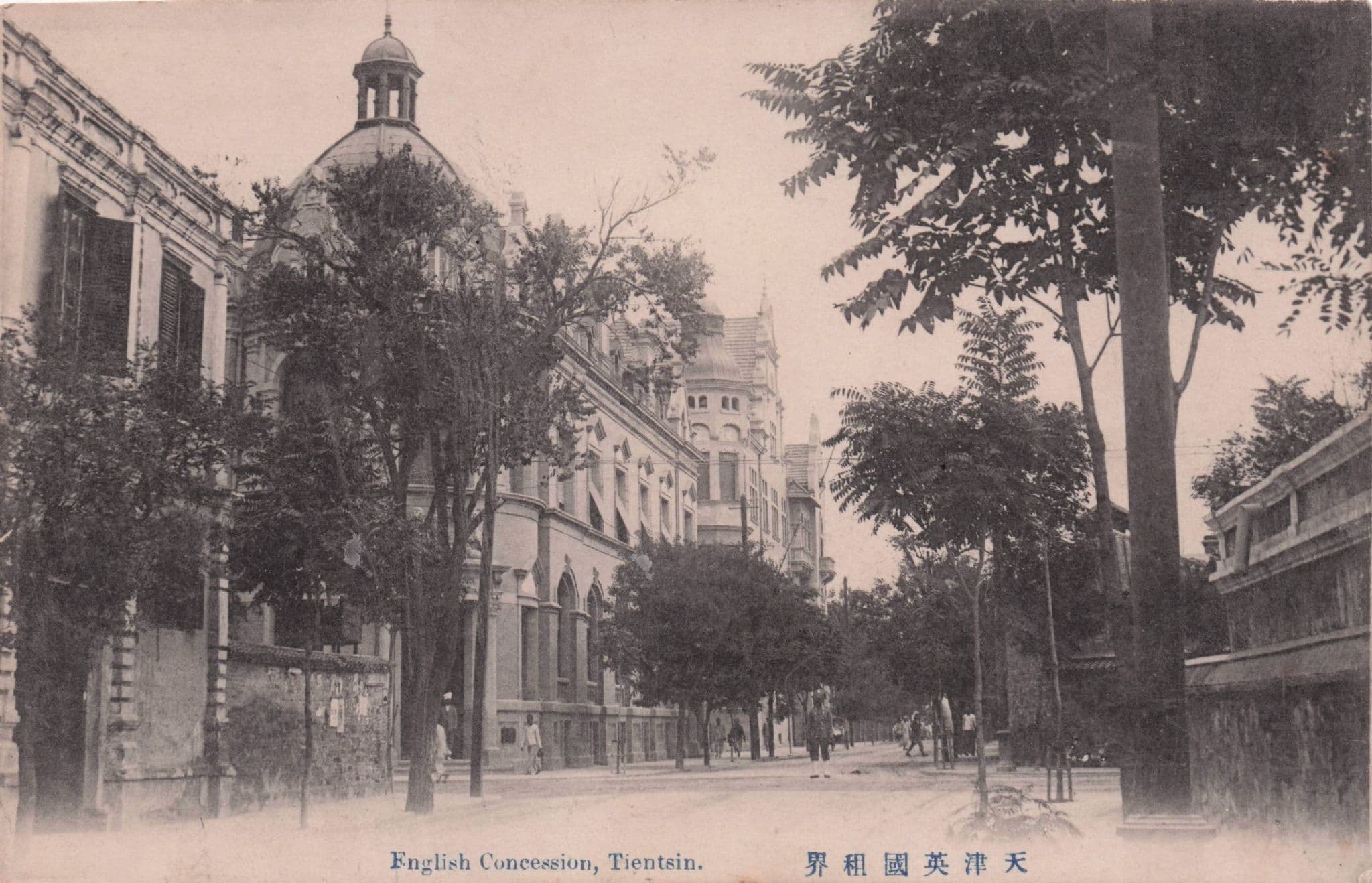 English Concession Tientsin China Antique Chinese Postcard