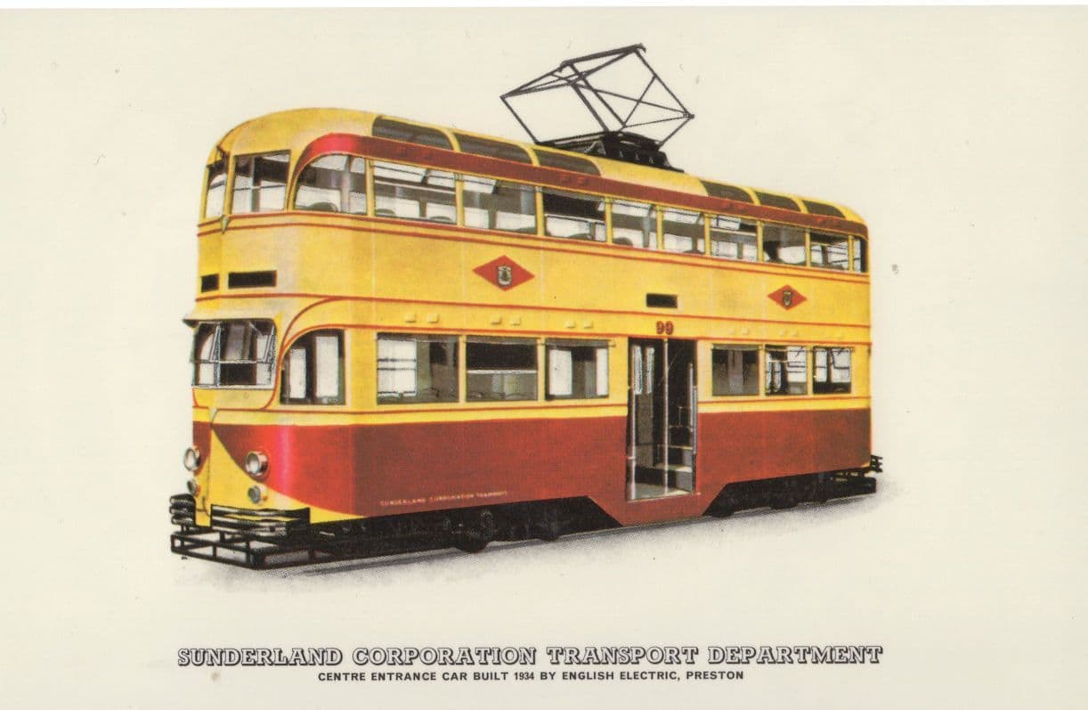 English Electric Preston Old Bus Sunderland Transport Postcard