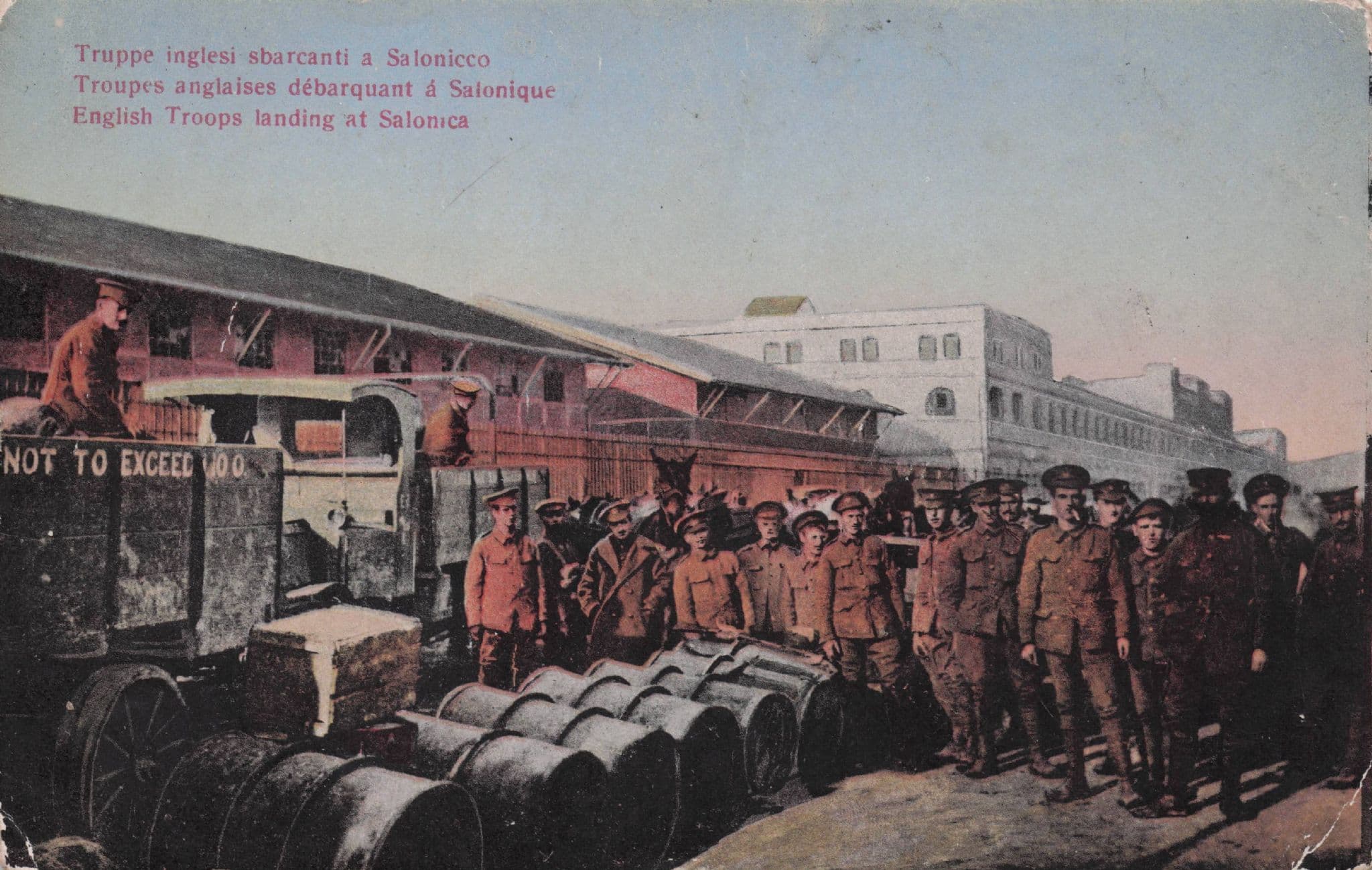 English Troops Landing At Salonica Greece Military Old Postcard