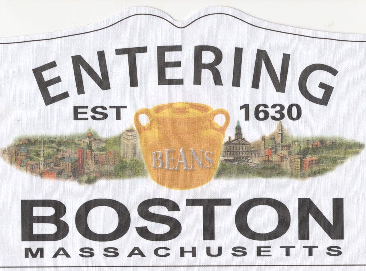 Entering Boston Coffee Beans American Sign USA Book Shaped Postcard