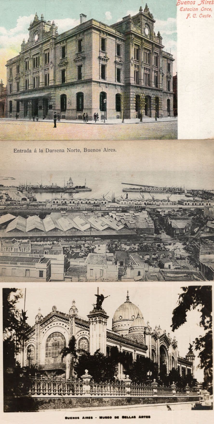 Entrada a la Darsena Notre Buenos Aires Argentina 3x Old Postcard s