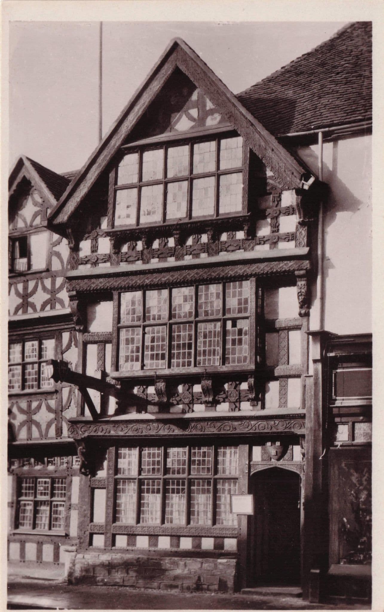 Entrance Harvard House Stratford On Avon Tucks Old RPC Postcard