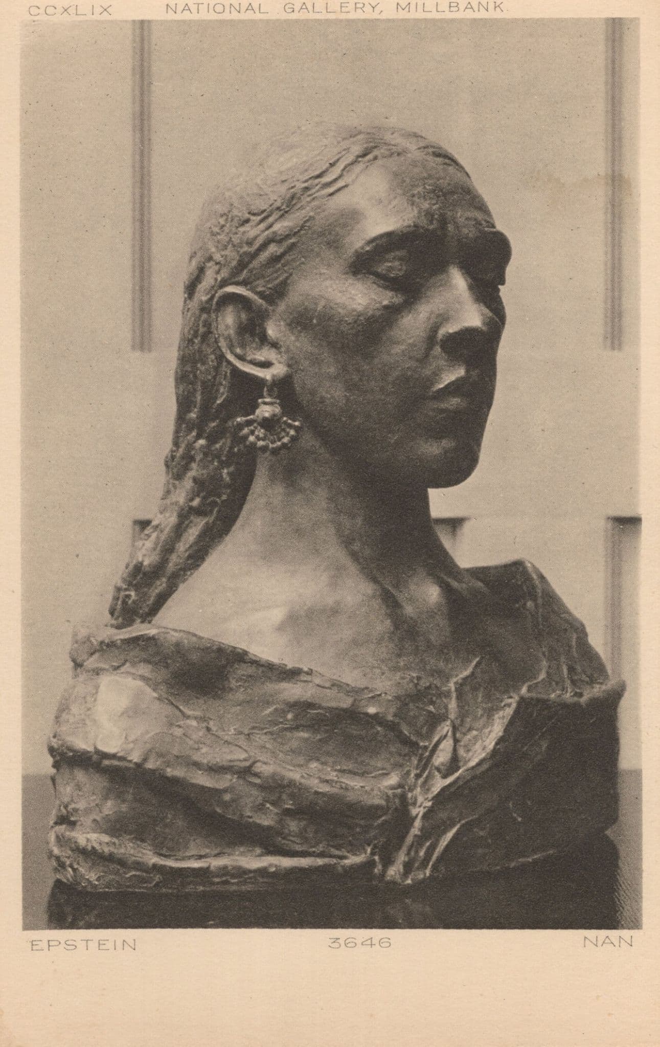 Epstein Nan Coxlix Millbank Gallery Sculpture Old Postcard