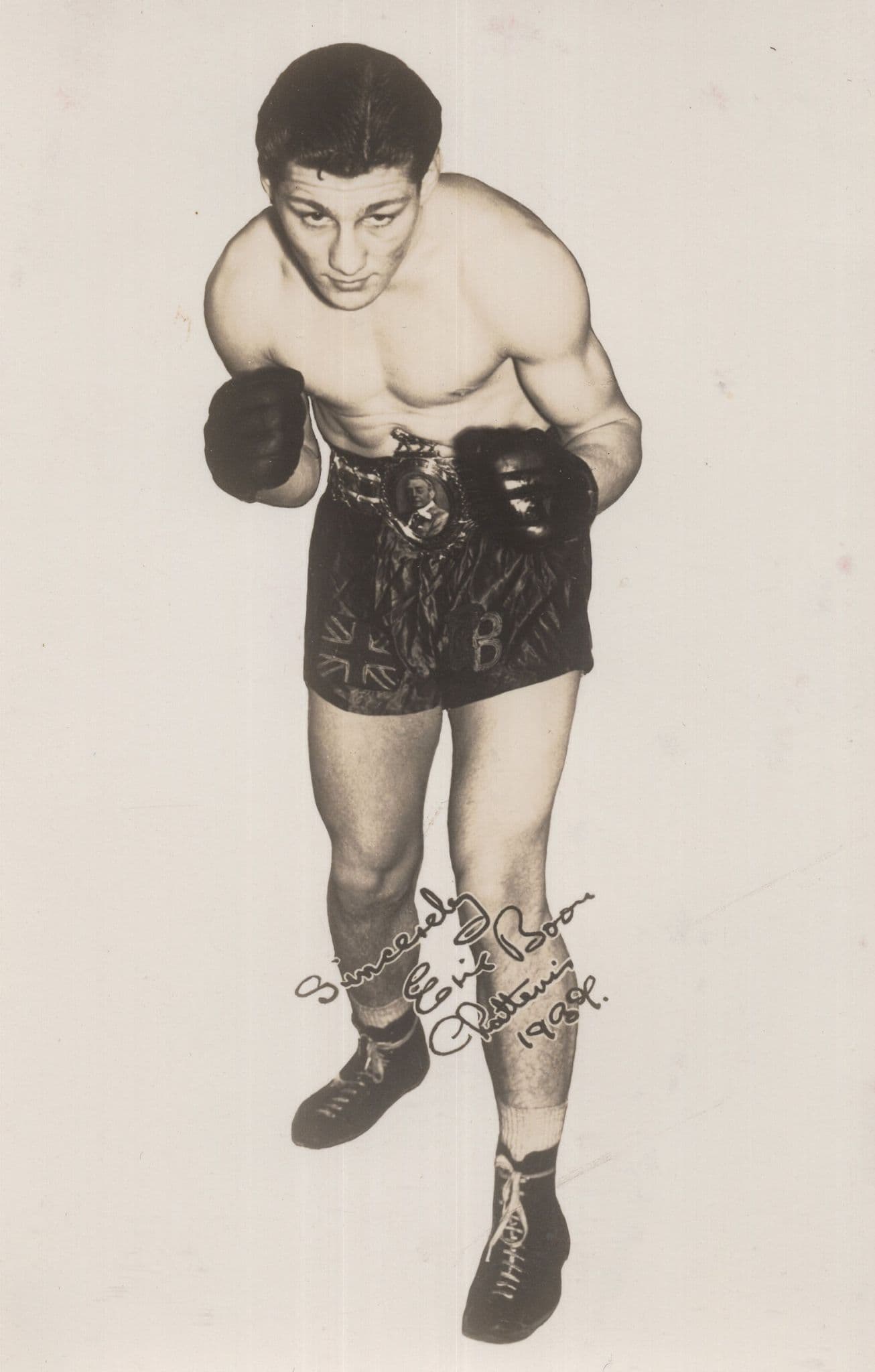 Eric Boy Boon Fen Tiger Antique Boxing Facimile Signed Old Postcard