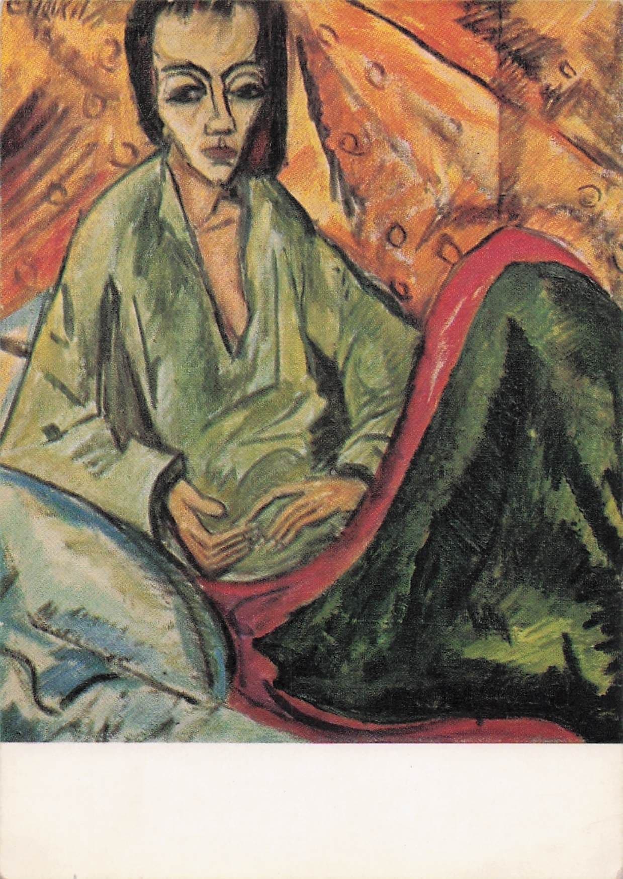Erich Heckel Genescende Convalescence Of A Woman Painting Postcard