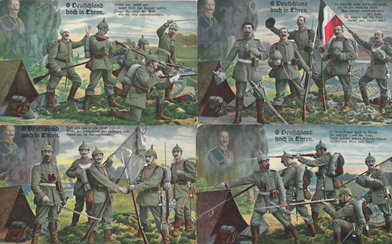 Ering Bavaria German Hoch In Ehren 4x WW1 Sent From Soldier Postcard s