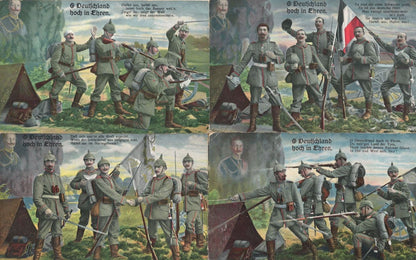Ering Bavaria German Hoch In Ehren 4x WW1 Sent From Soldier Postcard s