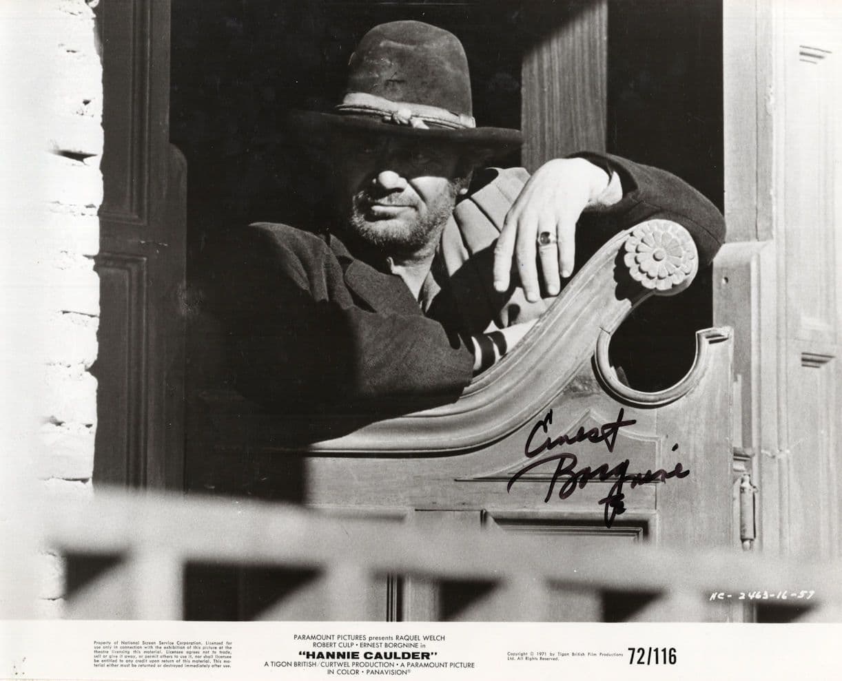 Ernest Borgnine in Hannie Caulder Film 10x8 Hand Signed Photo