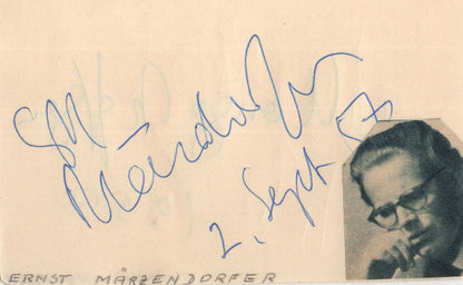 Ernst Marzendorfer Austrian Conductor Marga Hoffgen Opera Hand Signed Autograph