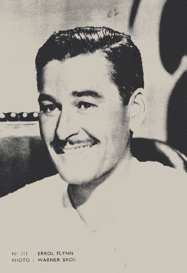 Errol Flynn Belgium 1950s Postcard Size Film Actor Card