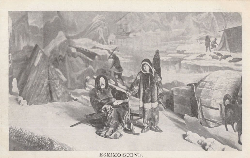 Eskimo Scene Antique Postcard