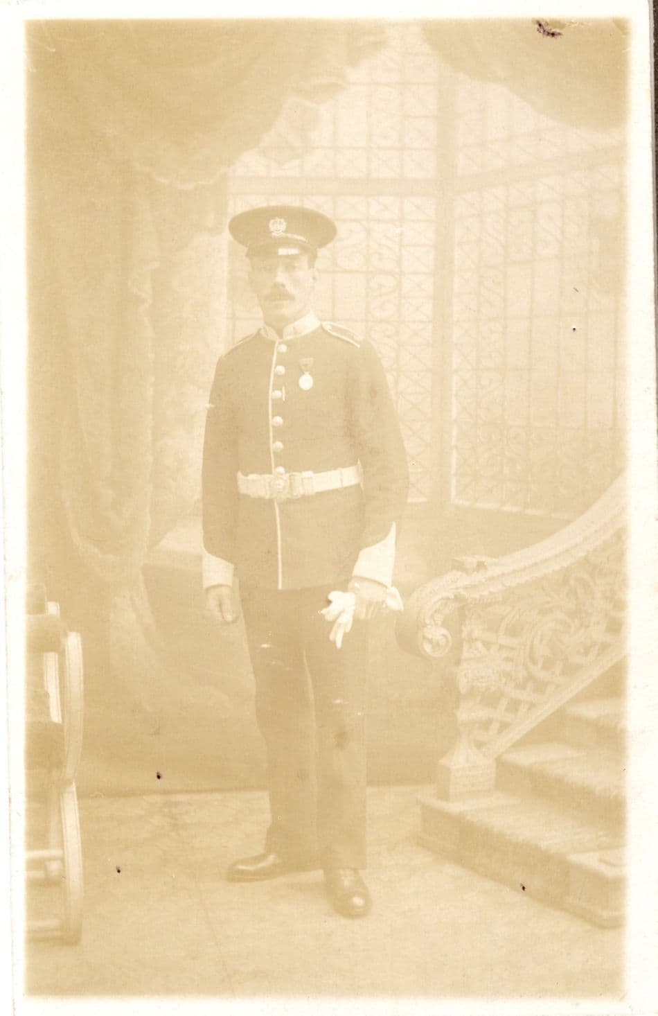 Essex Military Regiment Antique Real Photo Soldier Postcard