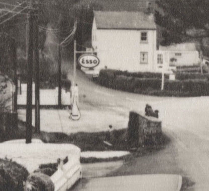 Esso Garage Petrol Station Perranwell Village Cornwall Old Postcard