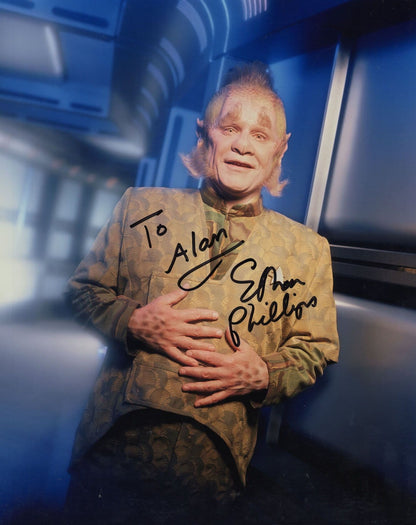 Ethan Phillips Star Trek Voyager 10x8 Hand Signed 2x COA Photo