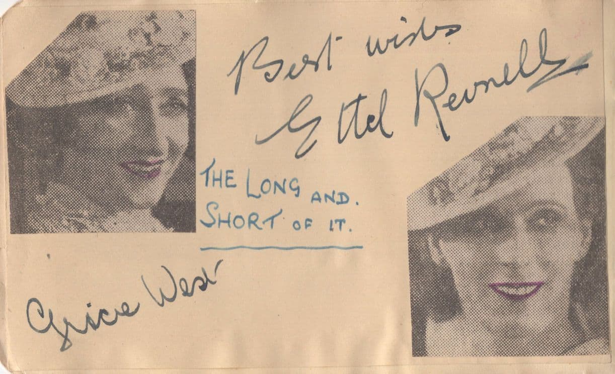 Ethel Revnell & Gracie West The Long & Short Of It Signed Autograph