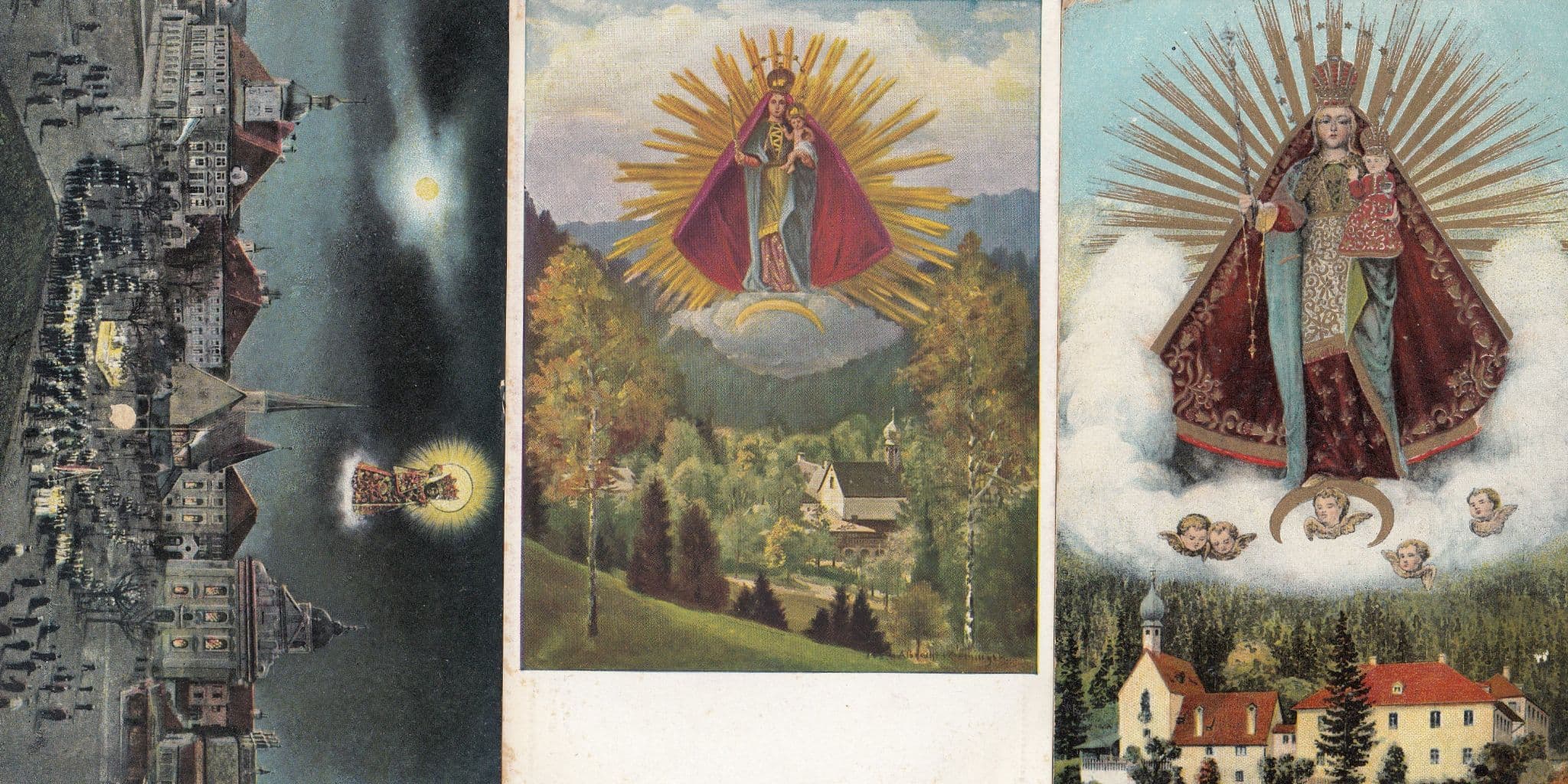 Ettal Basilica Unsure Liebe Frau Von Birkenstein 3x German Religious Postcard