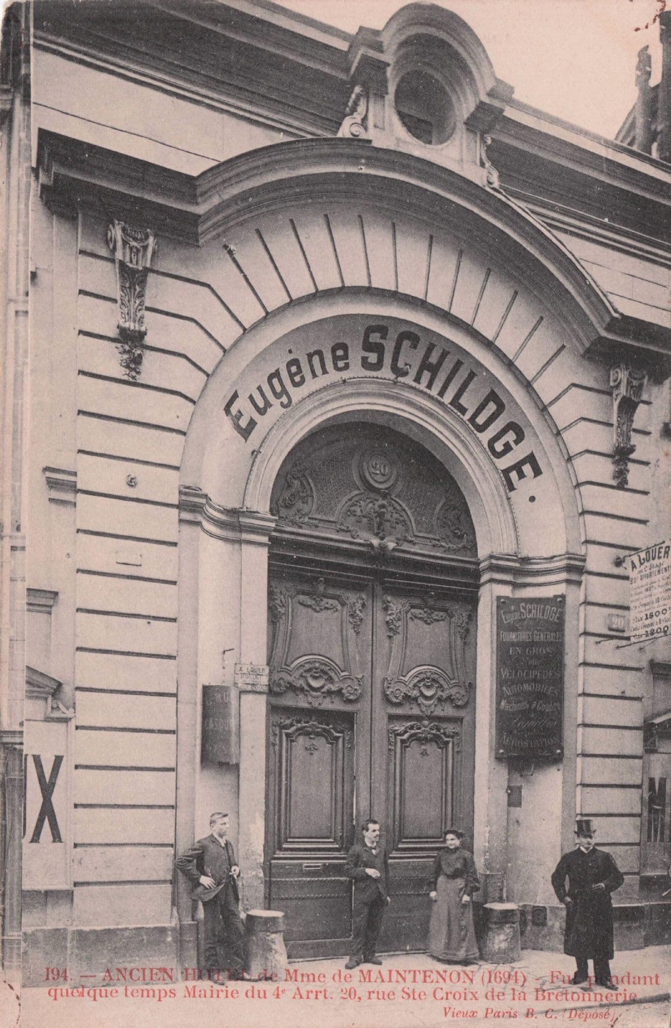 Eugene Schildge Ancien Hotel Paris Old French Postcard