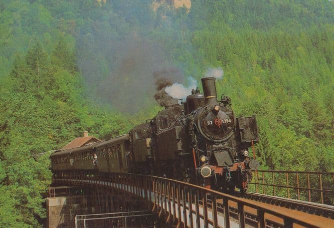Eurovapor Sonderzug Auf Der Strategischen Bahn Railway German Train Postcard