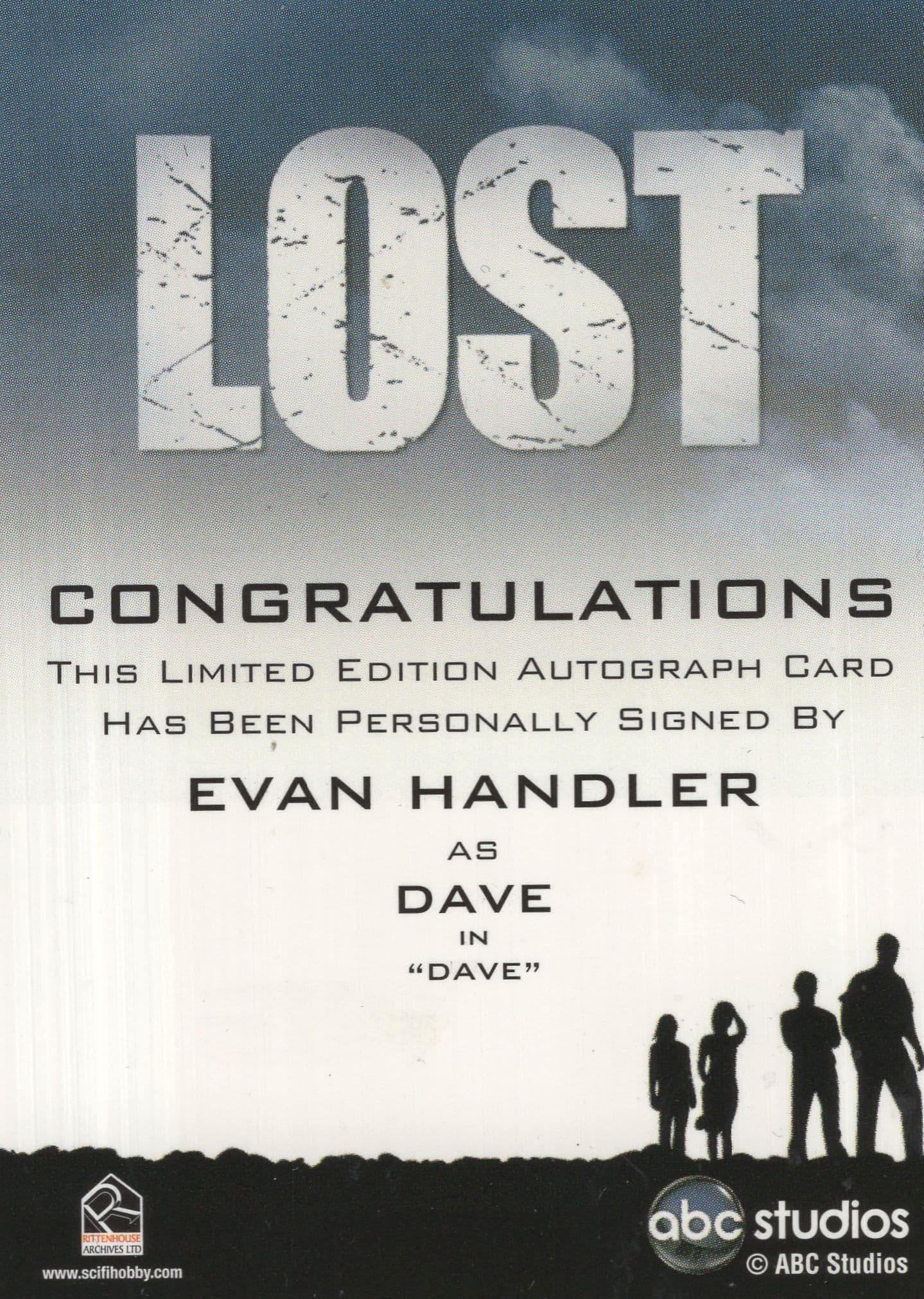 Evan Handler Lost TV Show Hand Signed Autograph Card Photo