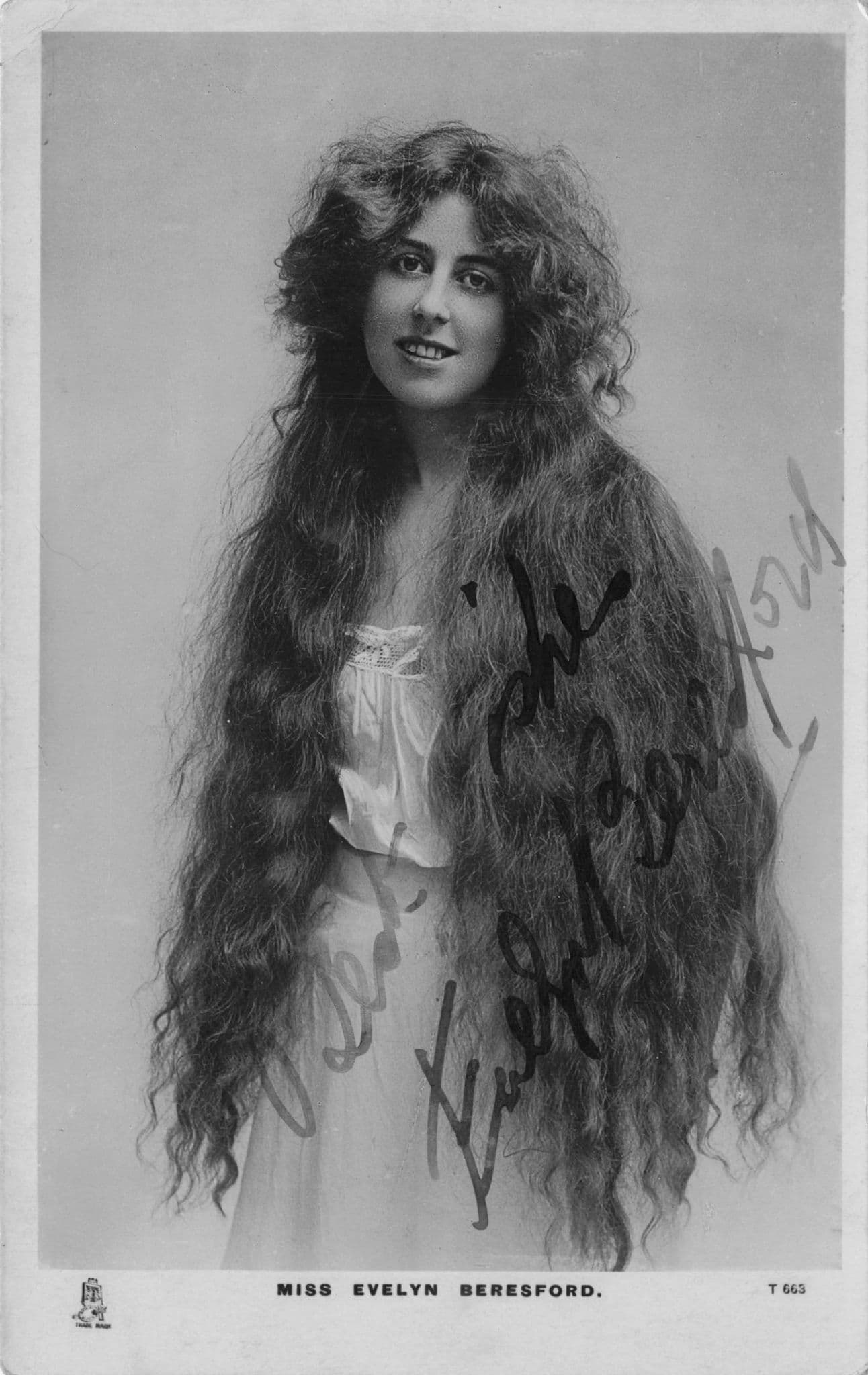Evelyn Beresford Edwardian Actress Hand Signed Photo Postcard