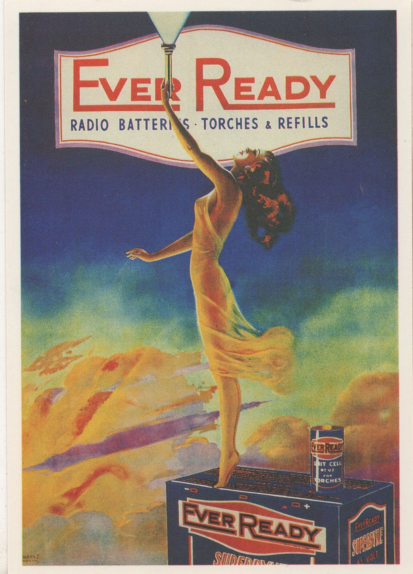 Ever Ready Battery Batteries Advertising Postcard