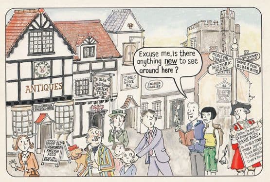 Everything In England Is OLD British Tourist Comic Humour Postcard