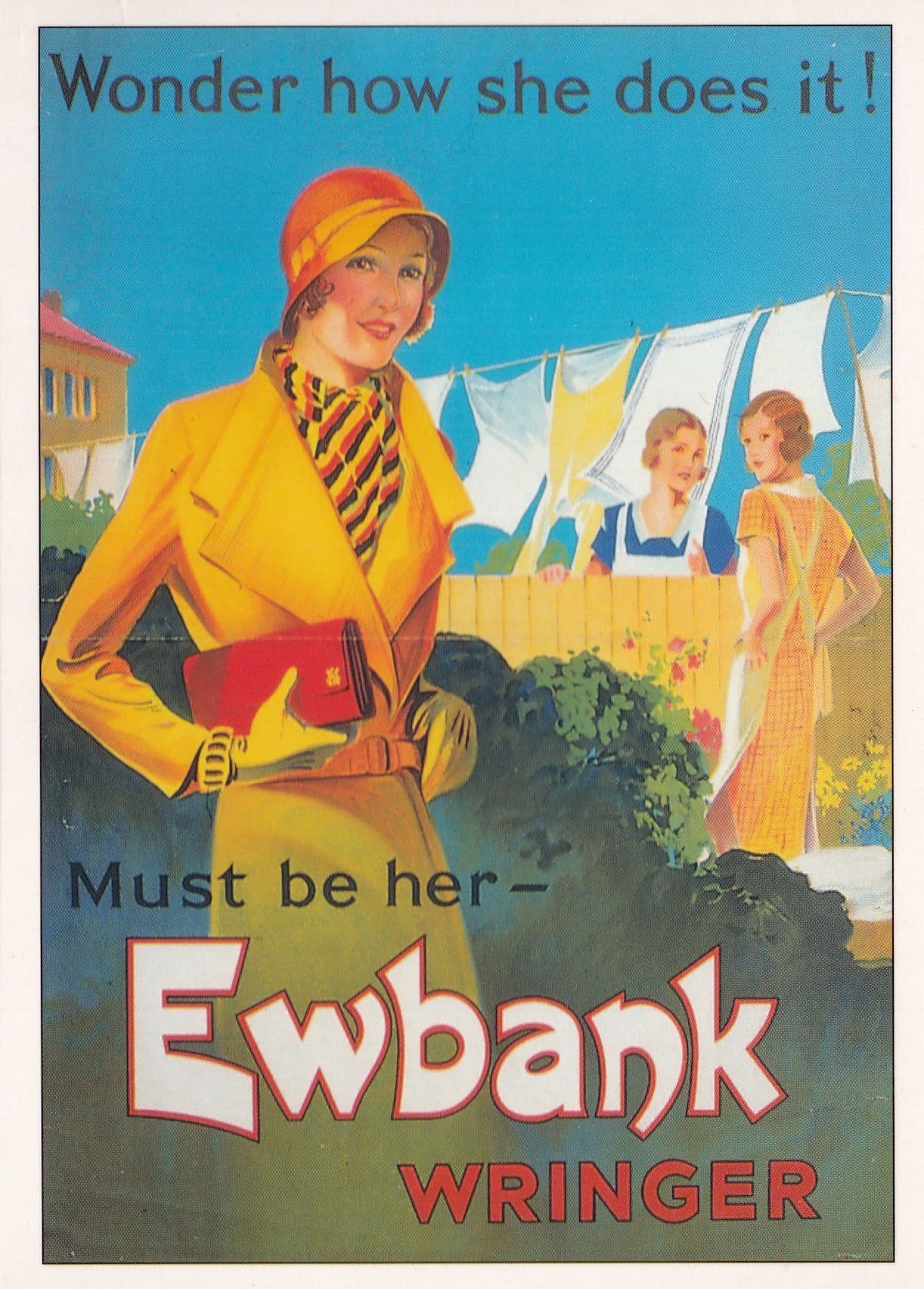 Ewbank Clothes Ringer Wonder Worker Advertising Postcard