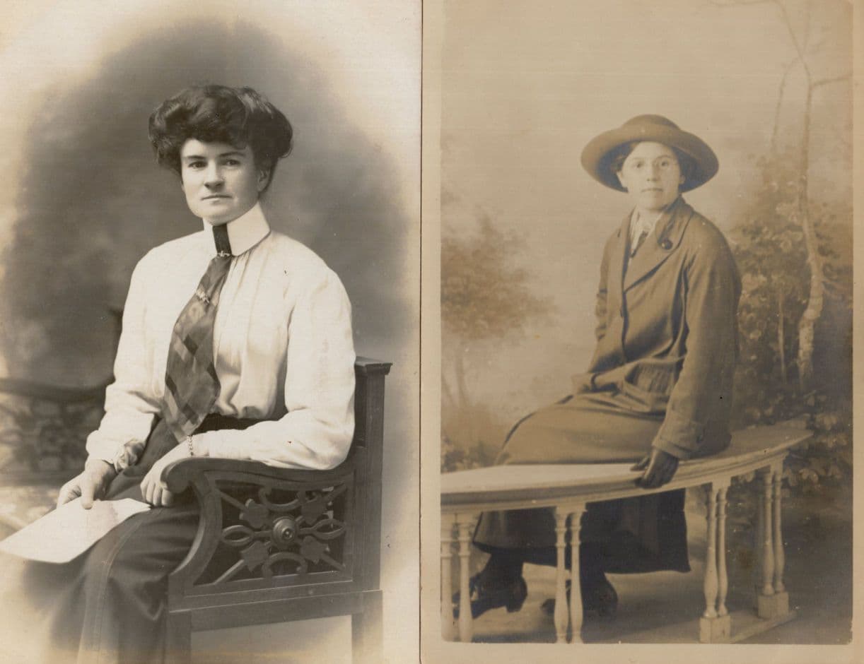 Exeter Posh Lady LGBT Fashion Suit & Tie 2x Old Postcard s