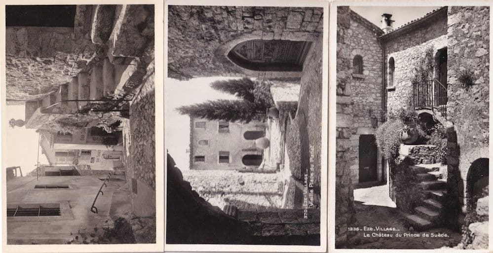 Eze Village Rue Du Brec 3x Real Photo French Postcard s