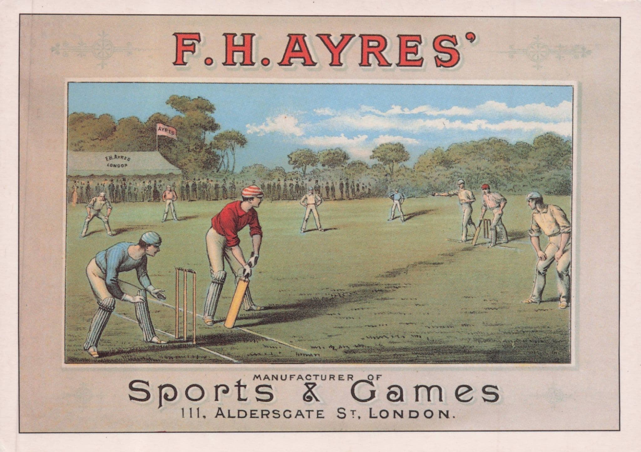 F.H.Ayres Cricket Sports & Games Advertising Postcard