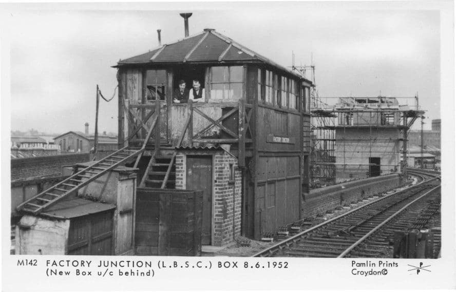Factory Junction Old Signal Box in 1952 Pamlin Prints Railway RPC Postcard
