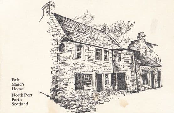 Fair Maids House North Port Perth Artist Drawing Postcard