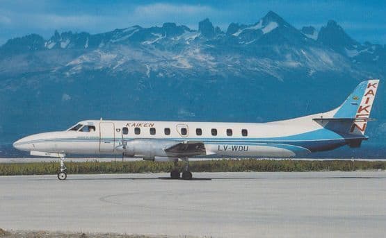 Fairchild SA226TC Metro II Plane of Kaiken Airlines at Ushuaia Islas Postcard
