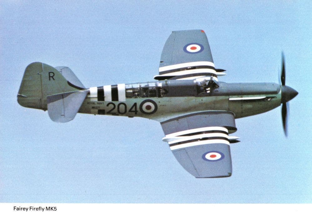 Fairey Firefly MK45 Military Plane Aircraft Postcard