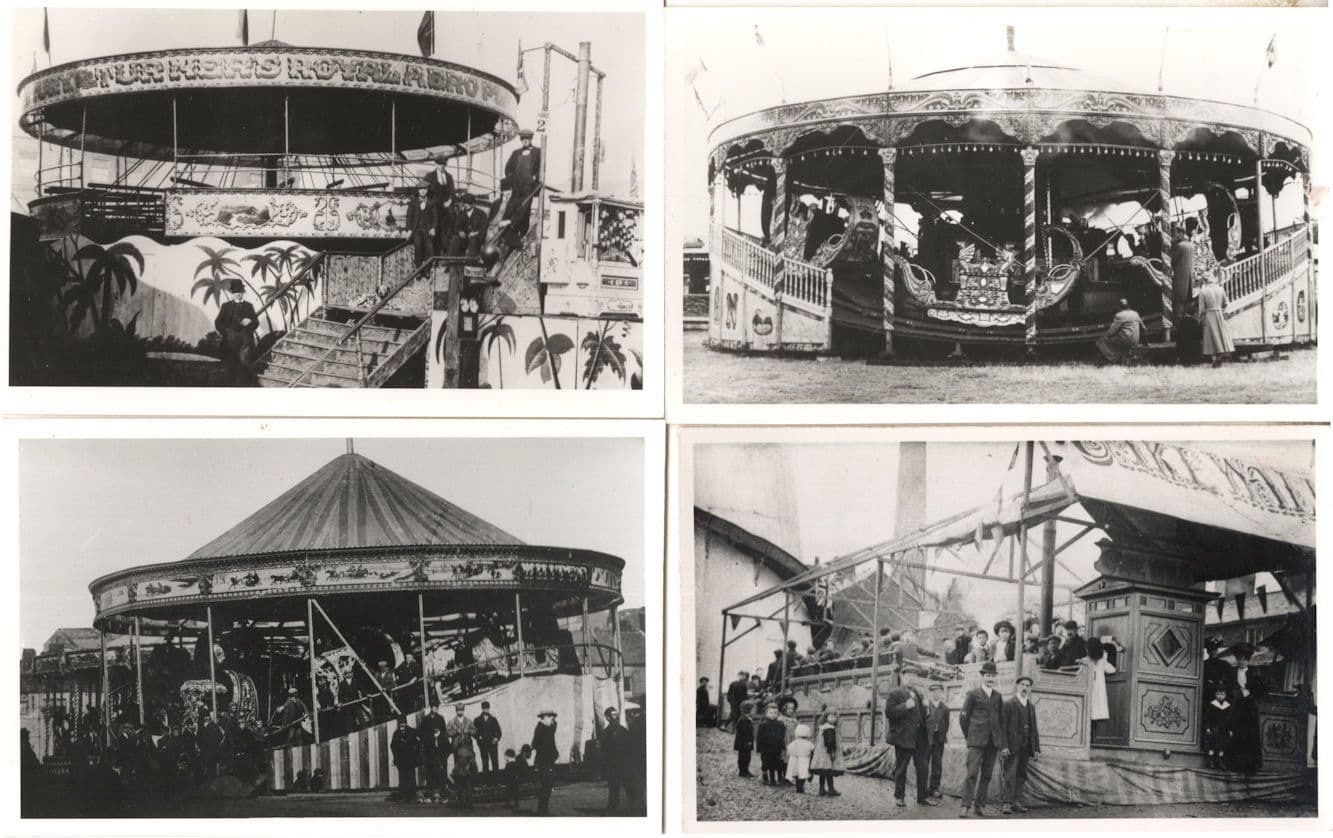 Fairground Incredible Old Theme Park Fair Early Rides 4x Vintage Photo s