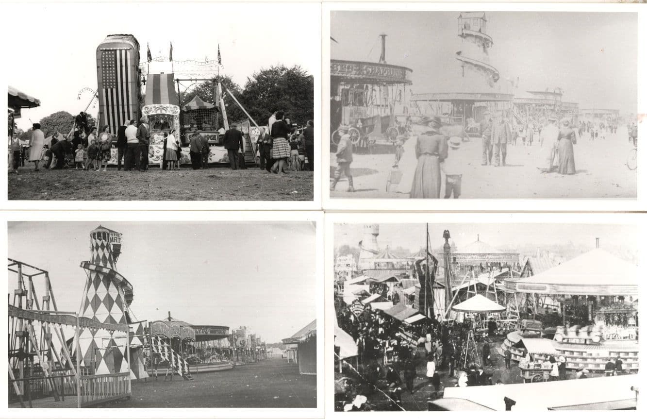 Fairground Old Big Dippers & Slides 4x Vintage Rare Photo s