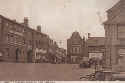 Fakenham Norfolk Lloyds Bank Grocers Butchers Antique Lettercard Postcard