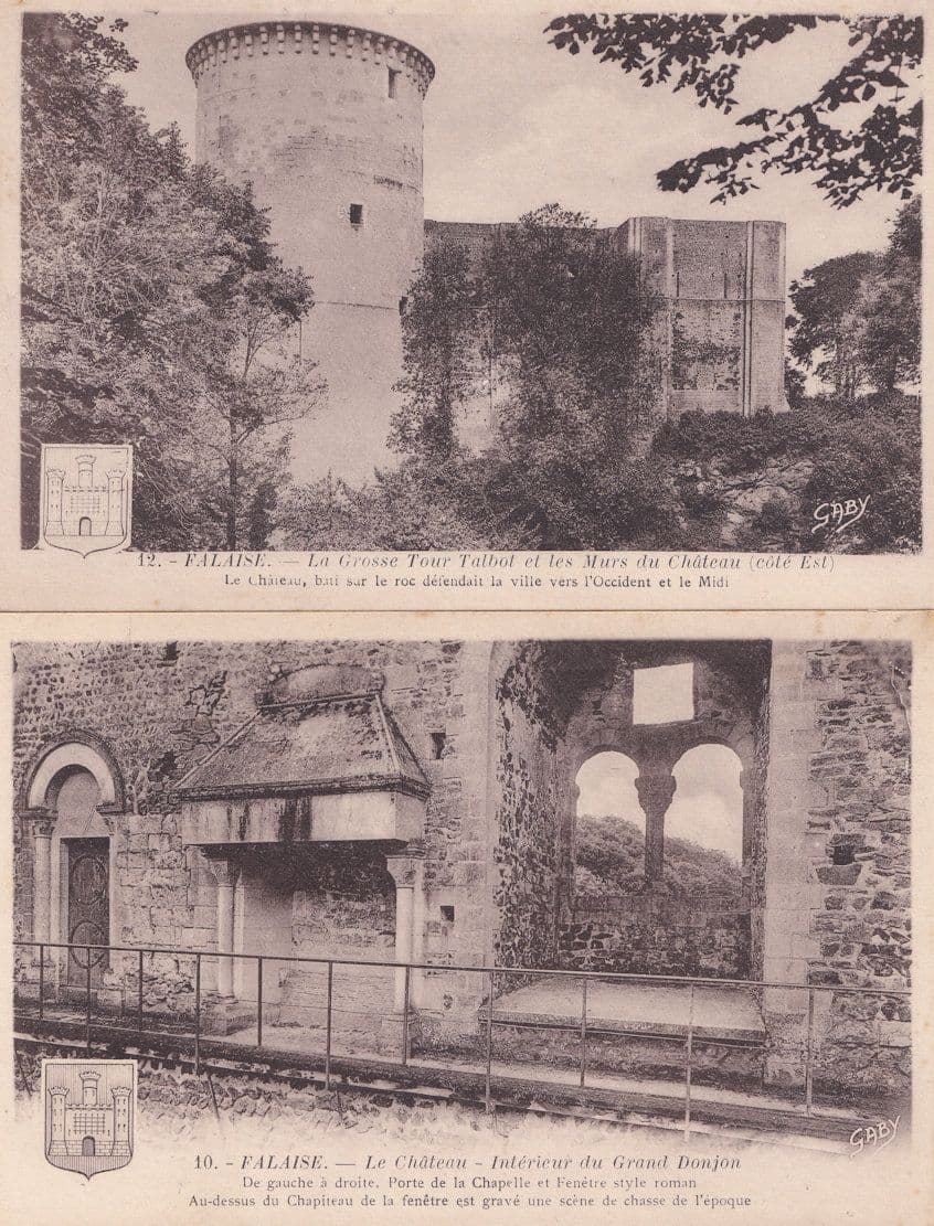 Falaise Le Chateau 2x French History Rare Postcard s