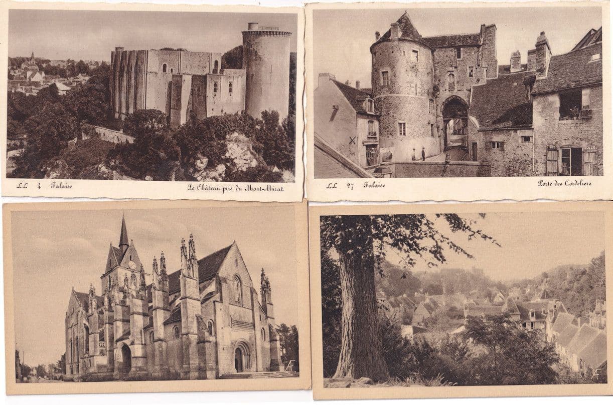 Falaise Porte des Cordeliers Panorama 4x Antique French Postcard s