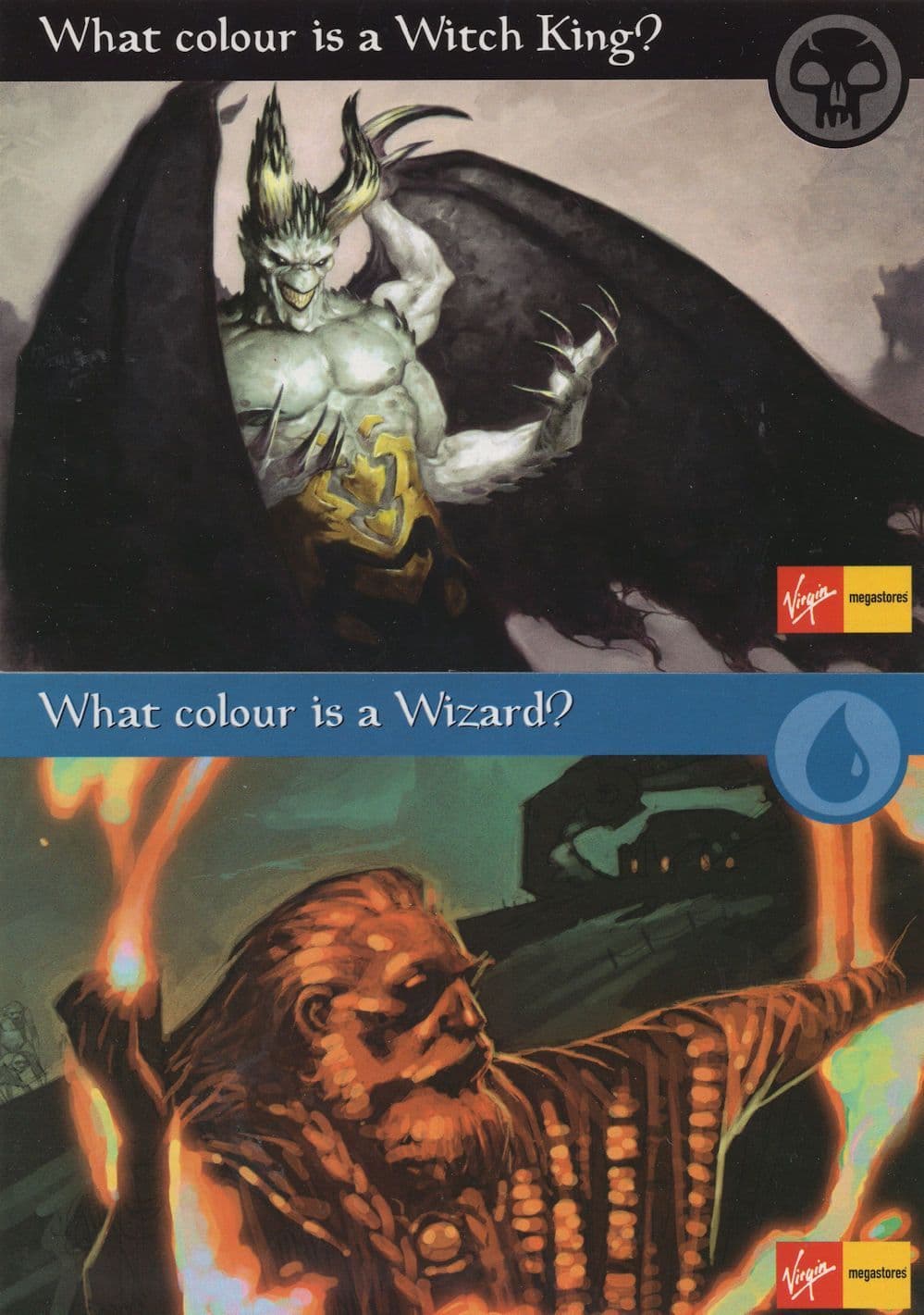 Fantasy Art Witch King Wizard 2x Advertising Postcard s