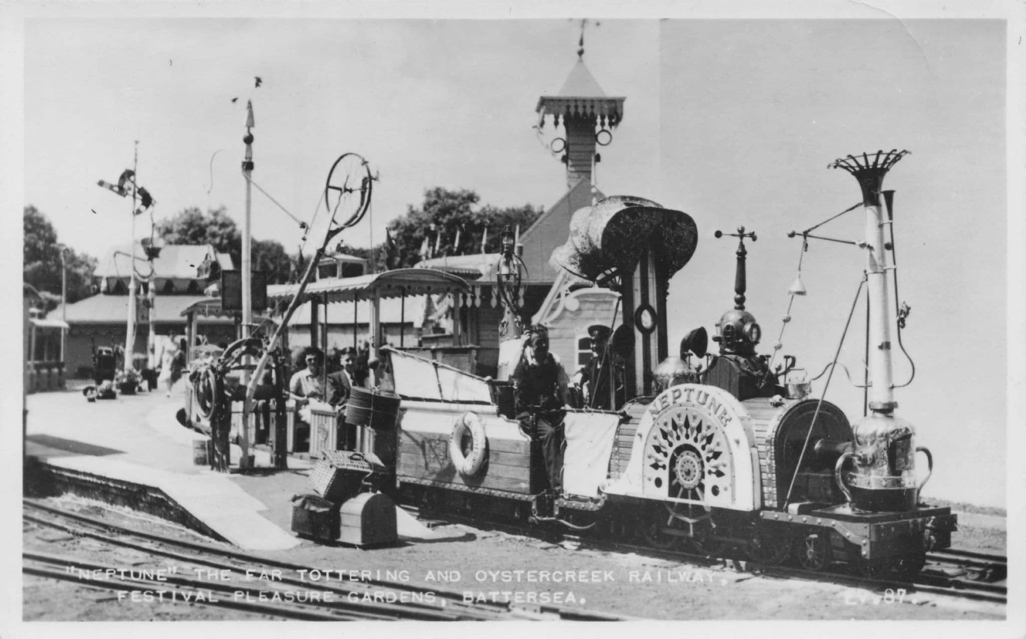 Far Totteridge & Oystercreek Railway Neptune Festival Of Britain RP Postcard