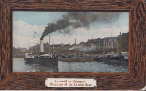 Farewell To Great Yarmouth Norfolk WW1 London Boat Sailing Antique War Postcard