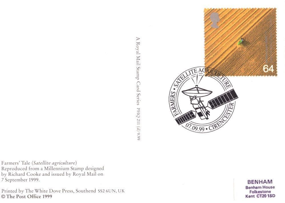 Farmers Farm Satelllite Drone FDC PHQ Farming Postcard