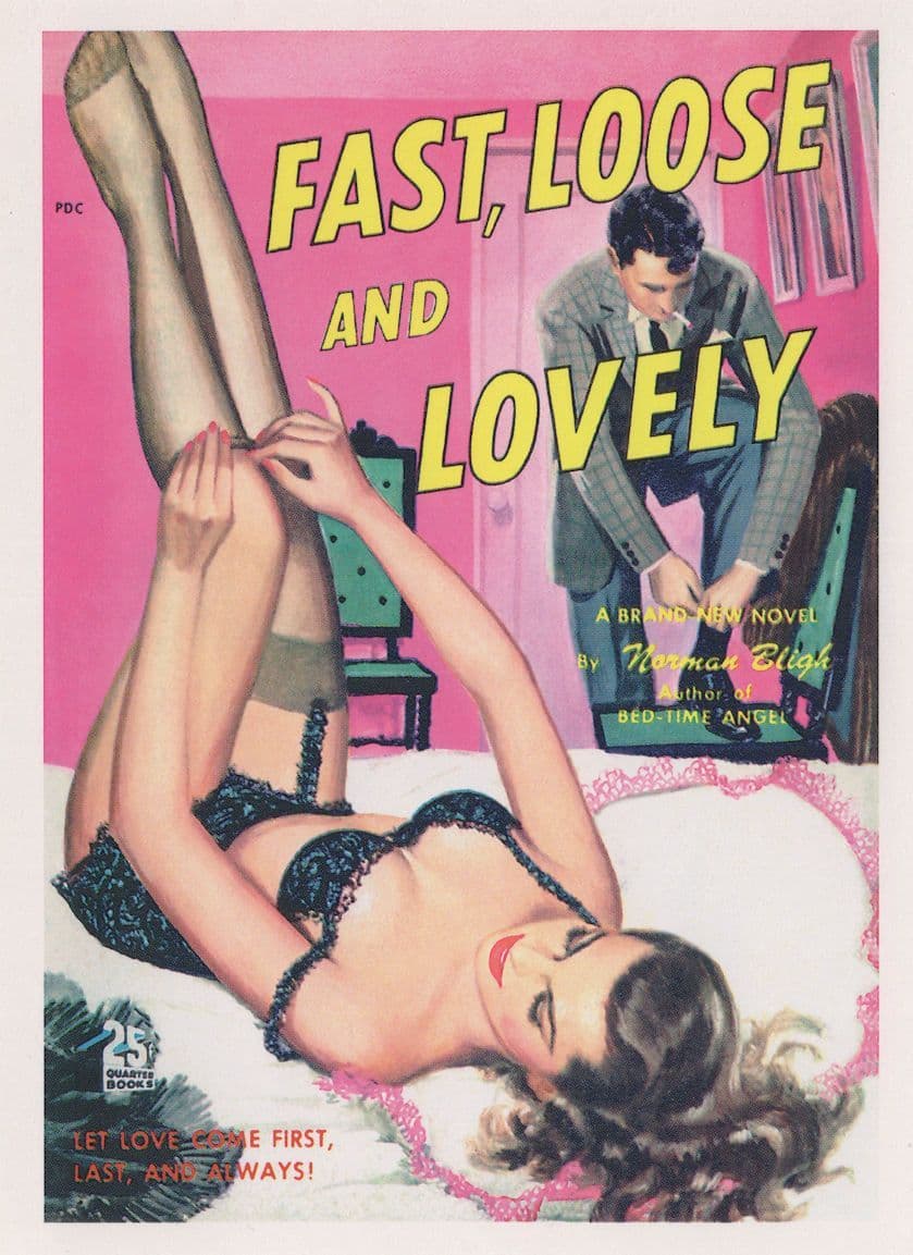 Fast Loose & Lovely Suspenders Pulp Fiction Style Book POstcard