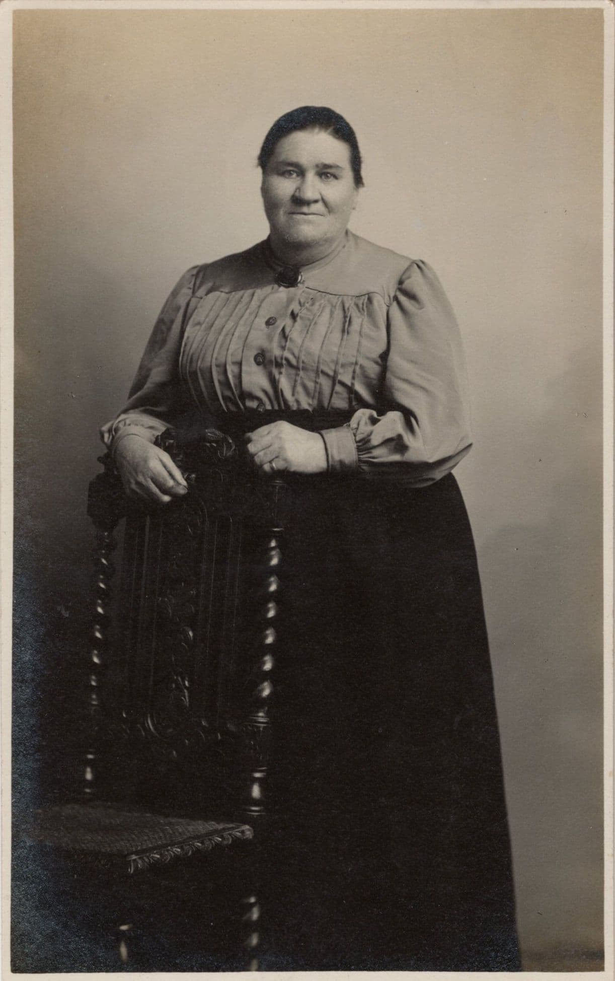 Fat Overweight Lady Man Haircut Antique Real Photo Postcard