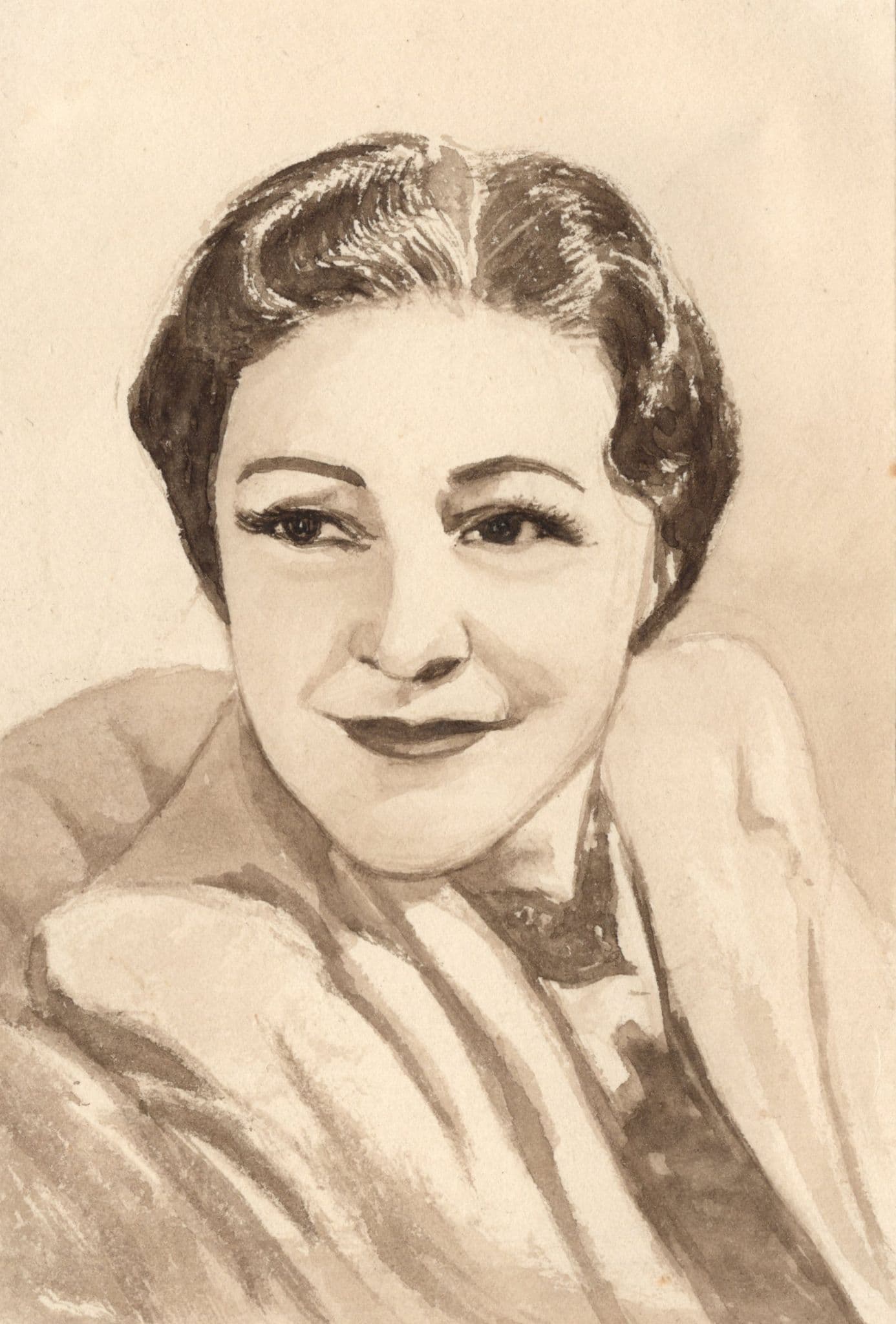 Fay Holden Hollywood Film Actress Vintage Rare Old Hand Art Drawing