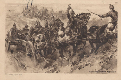 Feldartillerie 1916 Attack WW1 Military German Postcard