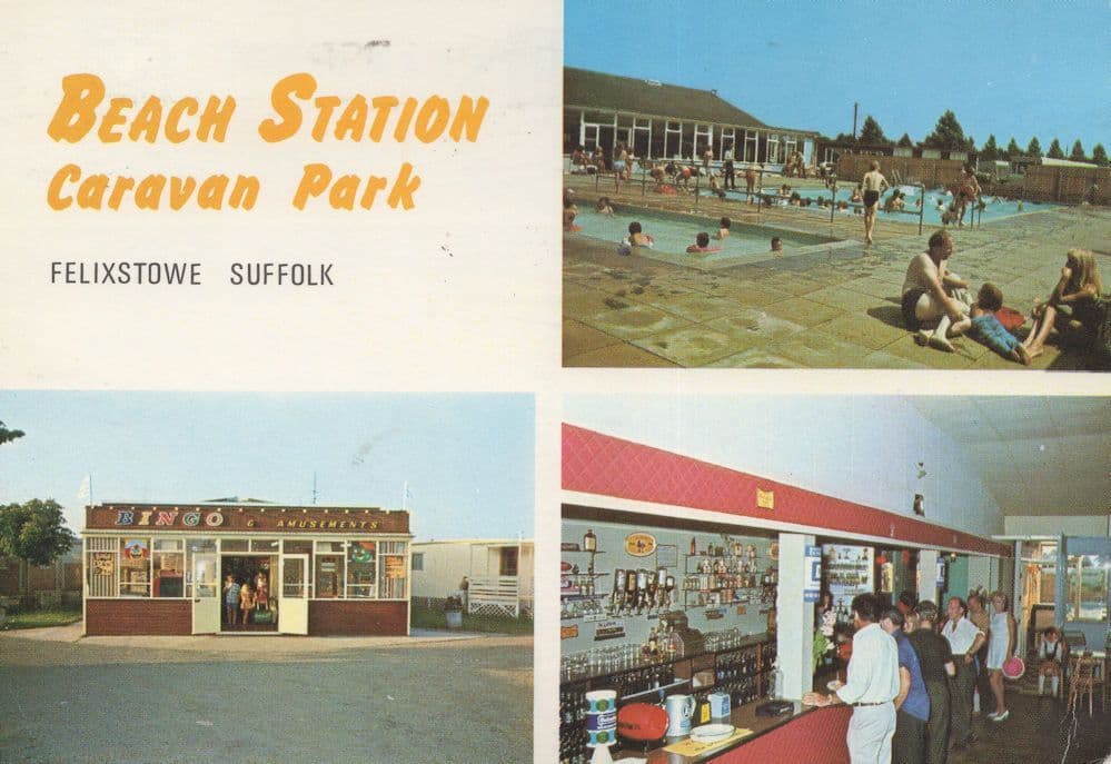 Felixstowe Beach Station Caravan Park Camping Site Rare Postcard