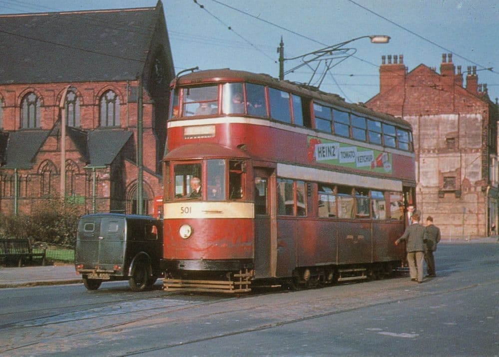 Feltham Class Tram 1931 Built Bus in Leeds Yorkshire 1959 Postcard